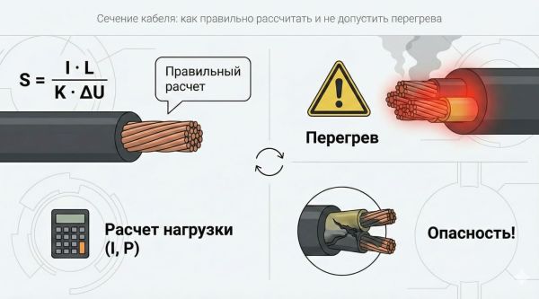 Сечение кабеля: как правильно рассчитать и не допустить перегрева